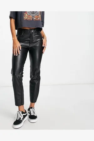 ONLY Emily faux leather ankle trousers in