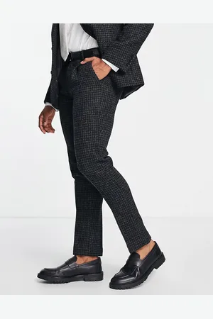 Noak Harris Tweed slim suit trousers in houndstooth
