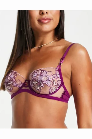 Ann Summers Kiss Me Quick lips embroidered non padded balcony bra