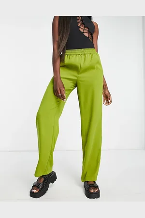 JJXX Poppy tailored dad trousers in lime