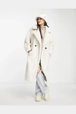 UGG Gertrude long teddy coat in winter