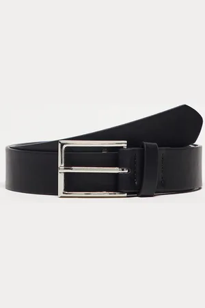 ASOS Smart faux leather belt with silver buckle in