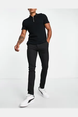 Buy Topman men stretch fit skinny leg plain chino pants tan Online | Brands  For Less
