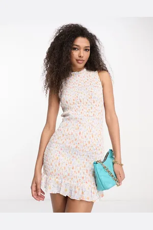 French Connection Shirred mini dress in floral