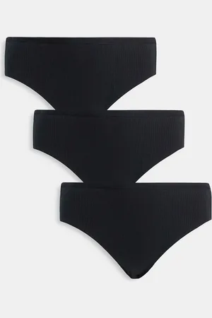 ASOS ASOS DESIGN Curve 3 pack ribbed brief in