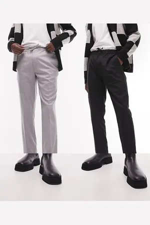 Topman Skinny Textured Suit Pants In Gray-black | ModeSens