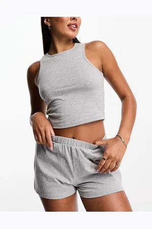 ASOS Mix & match cotton racer front pyjama vest in marl