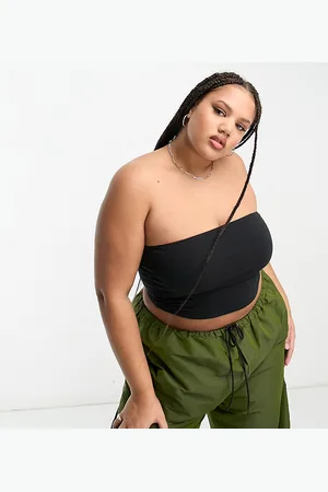 COLLUSION Plus jersey double lined bandeau top in