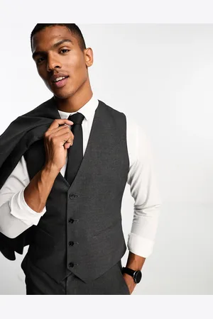 ASOS Slim suit waistcoat in charcoal