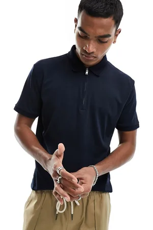 SELECTED Half zip polo in