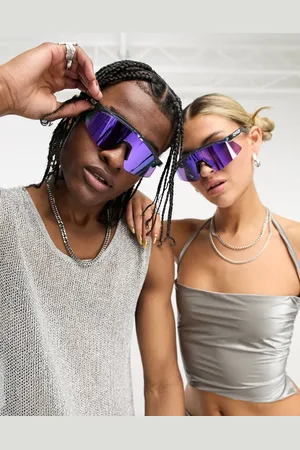 Oakley Hydra visor festival sunglasses with reflective purple lens in
