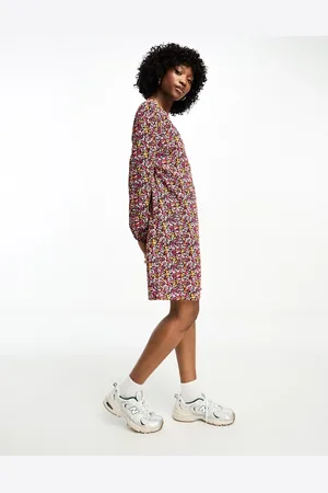 Pieces® Wrap mini dress in ditsy print