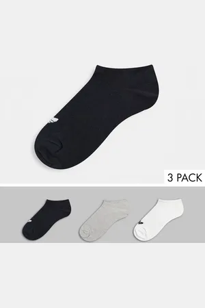 adidas Adicolor Trefoil 3 pack trainer socks in