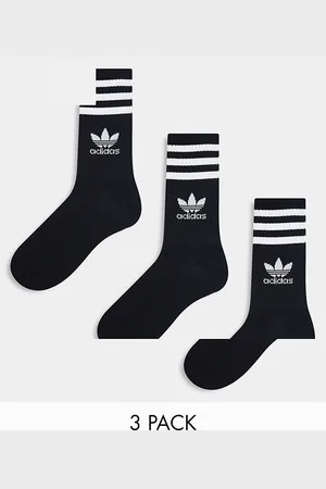adidas 3 pack mid cut socks in