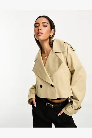 ASOS Cropped trench coat in stone