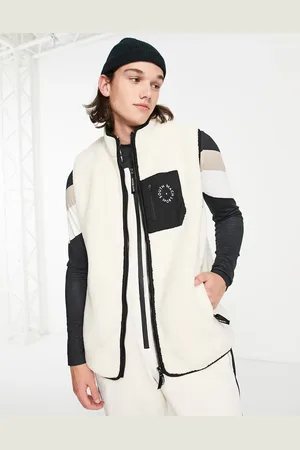 South Beach Ski borg fleece gilet in off