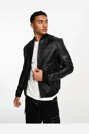 Barneys Originals Dio-Washington real leather bomber jacket in