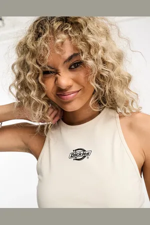 Dickies Powers vest with central logo in whitecap