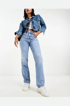 Stradivarius STR straight leg jean in medium wash