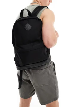 ASOS Canvas backpack with faux leather base in