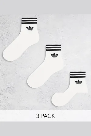 adidas Adicolor Trefoil 3 pack ankle socks in