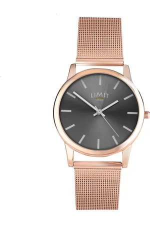 Limit Rose gold watch with mesh bracelet and dial in white