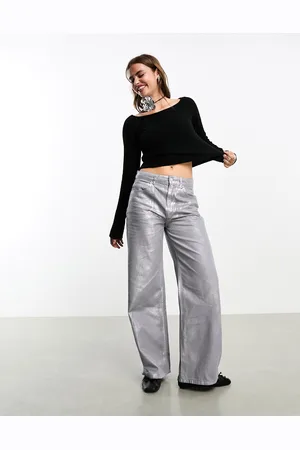 Monki Knitted long sleeve boat neck top in