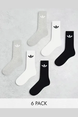 adidas Trefoil 6 pack socks in /grey/white