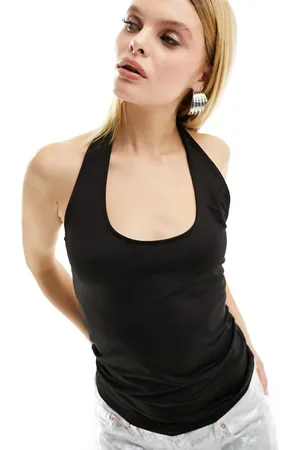 Weekday Astrid halter neck top in