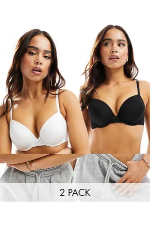 2 Pack Black Plain and Spot Underwired T-Shirt Bras