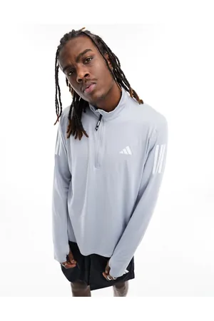 adidas Adidas Running Own The Run half zip top in grey