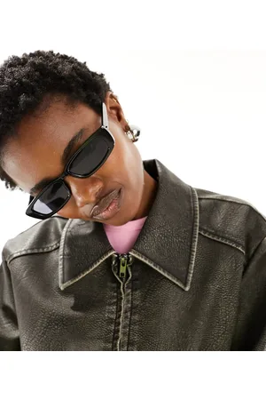 ASOS Narrow square sunglasses in shiny