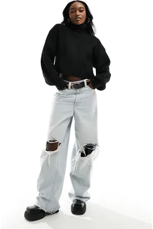 Monki Cropped knitted jumper in