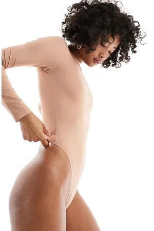 ASOS All Day smoothing body with long sleeves in camel