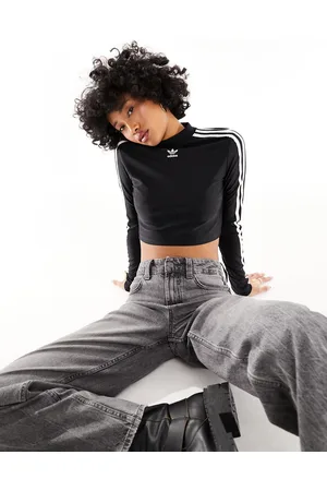 adidas Cropped long sleeve top in