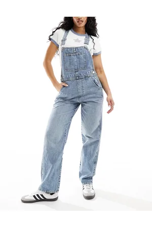 ASOS Hourglass denim dungaree in mid