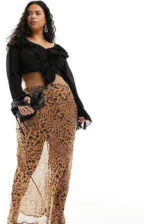 ASOS ASOS DESIGN Curve sheer maxi skirt in leopard print