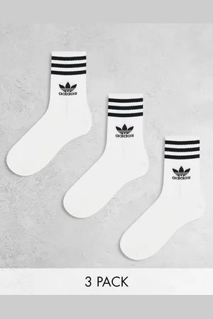 adidas 3 pack mid cut socks in