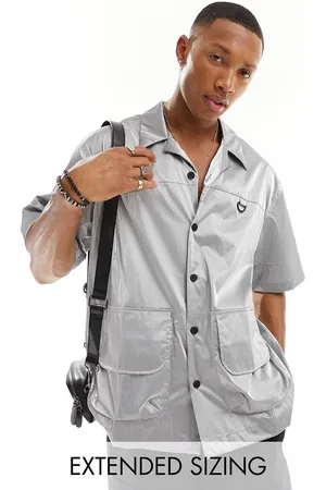 ASOS Boxy oversized shirt with d ring detail in nylon
