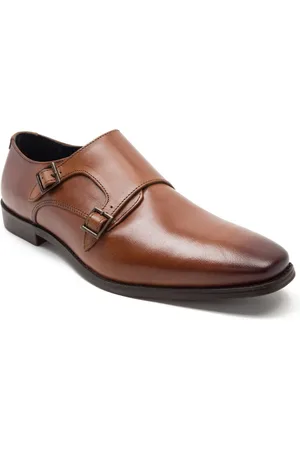 Thomas Crick FETZ twin strap monk formal leather shoe in tan
