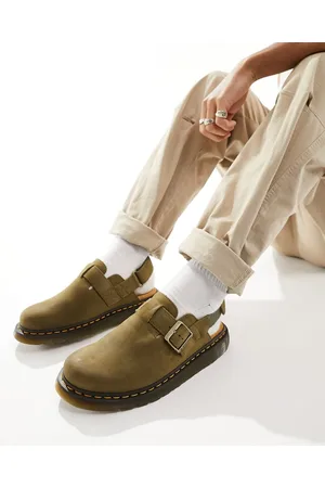 Dr. Martens Jorge II mules in khaki suede
