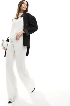 In The Style Textured trouser co-ord in cream