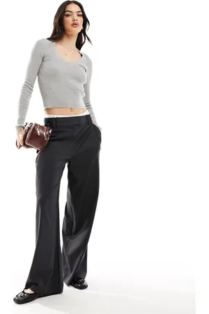 ASOS Slouchy mensy trousers in charcoal
