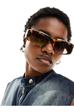 ASOS Mid square sunglasses with temple design in acetate tort