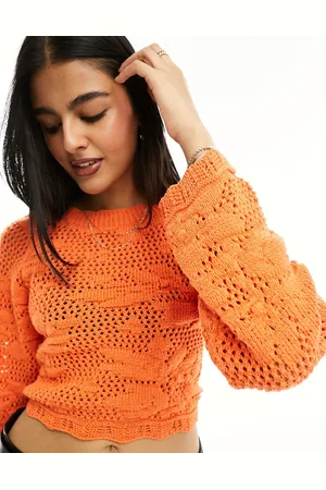 ONLY Crochet open back crop top in