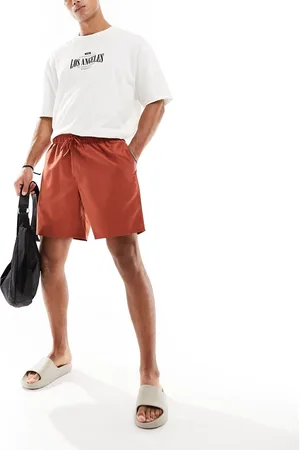 ASOS Swim shorts in mid length in rust