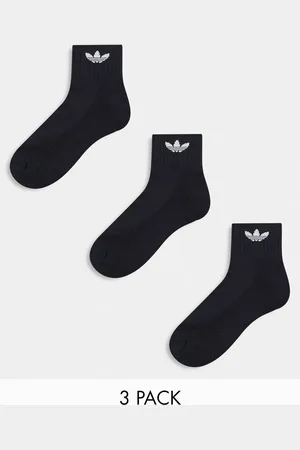 adidas 3 pack trefoil ankle socks in