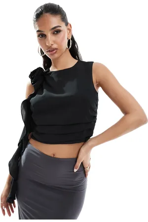 Abercrombie & Fitch Draped rosette crop top in