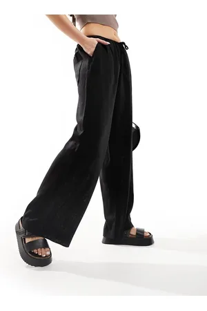ASOS Wide leg pull on trouser with linen in
