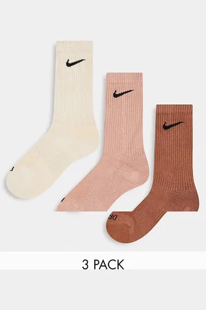 Nike Everyday Plus Cushioned 3 pack socks in natural